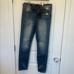 COTTON ON EST: NINETEEN 91 Women Skinny Straight Jean Size 32 In Frontier Blues
